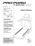 ProForm 1205 Cst Treadmill User`s manual