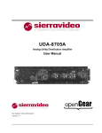 Sierra Video UDA-8705A User manual