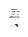Mas-Hamilton XX-07 Operating instructions