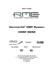 RME Audio Hammerfall Hammerfall DSP System User`s guide