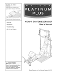 Weider Platinum Plus 831.15407.0 User`s manual