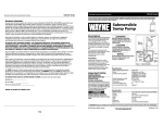 Wayne Submersible Sump Pump CDUCAP Series Specifications