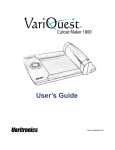Varitronics VariOuest Cutout Maker 1800 User`s guide