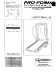 ProForm 495cw User`s manual