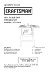 Craftsman 137.218010 Operating instructions