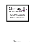 Climadiff Multi-Purpose and Aging Wine Cellars Owner`s manual