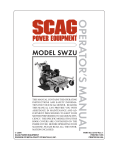 Scag Power Equipment SWZU Operator`s manual