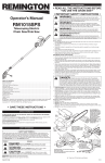Remington RM1015SPS Operator`s manual
