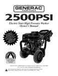 Briggs & Stratton 2500 PSI Owner`s manual