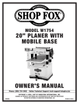 Woodstock SHOP FOX W1754 Owner`s manual
