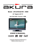 Akura Digital LCD Color TV Receiver Specifications