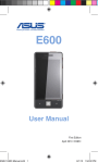 Asus E600 User manual