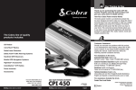 Cobra CPI 450 Operating instructions