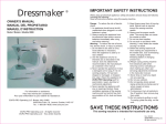 Euro-Pro Dressmaker 998B Owner`s manual