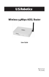 US Robotics Wireless 54Mbps ADSL Router User guide