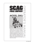 Scag Power Equipment SWU Operator`s manual