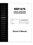 Rotel RSP-975 Owner`s manual
