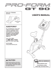 ProForm GT 90 PFEX4986.0 User`s manual