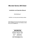 Microtel 100 Dialer Series Specifications