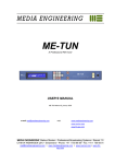 Media Engineering ME-TUN User`s manual