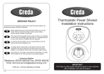 Creda Non pumped Operating instructions