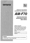 Aiwa AM-F70 - ANNEXE 23 Operating instructions
