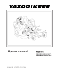 Yazoo/Kees ZEKW52210 Operator`s manual