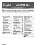 Whirlpool WRS342FIAW User guide