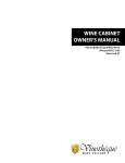 Vinotheque Wine Cellars Owner`s manual