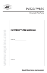 WPI PZMIII Instruction manual