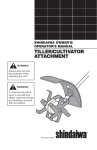 Shindaiwa TILLER/CULTIVATOR ATTACHMENT Operator`s manual