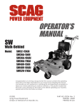 Scag Power Equipment SW Operator`s manual