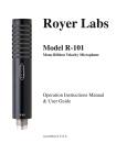 royer R-101 User guide