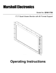 Marshall Electronics QVW-1708 Operating instructions