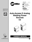 Miller Electric Auto-Axcess 450 Owner`s manual