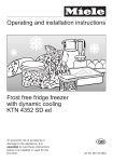 Operating and installation instructions Frost free fridge
