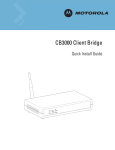 Motorola CB3000 - Client Bridge - Wireless Access Point Install guide
