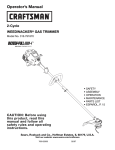 Craftsman WEEDWACKER Incredi-Pull 316.791870 Operator`s manual