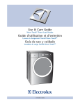 Electrolux WAVE-TOUCH 137356900 A Use & care guide