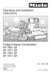 Miele F 1811 SF Operating instructions