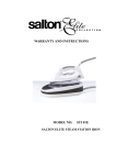 Salton elite STI 01E Instruction manual