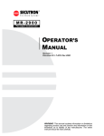 Secutron MR-2900 Operator`s manual