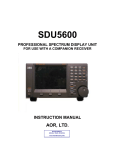 AOR SDU-5000 Instruction manual