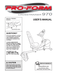 Pro-Form CROSSTRAINER 56 User`s manual