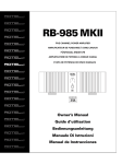 Rotel Five RB-985 MKII Owner`s manual