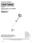 Craftsman WEEDWACKER Incredi-Pull 316.791870 Operator`s manual