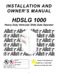 Allstar ANSI/UL 325 Owner`s manual