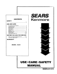 Sears KENMORE 93331 Owner`s manual