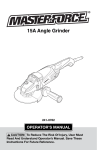 Master-force 15A Operator`s manual