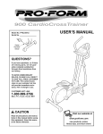 ProForm PFEL45012 User`s manual